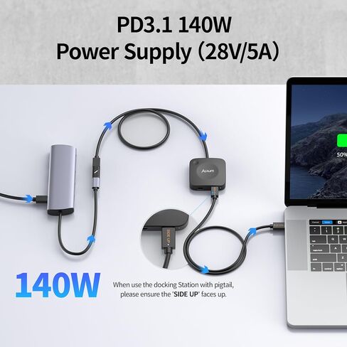 Alxum 20 جيجابت في الثانية USB C Switch 2 جهاز كمبيوتر، محول USB-C لشاشة USB-C/Thunderbolt 4 أو قاعدة توصيل، شاشة 8K@30 هرتز/4K@144 هرتز، شحن PD 3.1 140 واط، مفتاح USB-C مع جهاز تحكم عن بعد، أجهزة الكمبيوتر المحمولة المحمولة المخصصة للألعاب، الهواتف اللوح in Kuwait