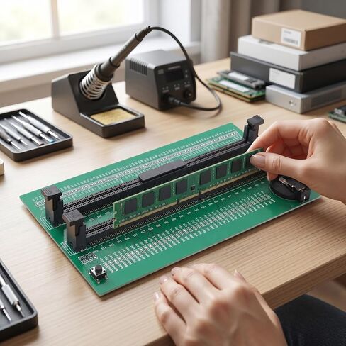 جهاز اختبار ذاكرة Luocute DDR3، بطاقة اختبار ذاكرة كمبيوتر مكتبي تعمل بالبطارية بفتحتين مع ضوء مؤشر LED، لفنيي تكنولوجيا المعلومات وخبراء إصلاح الكمبيوتر in Kuwait