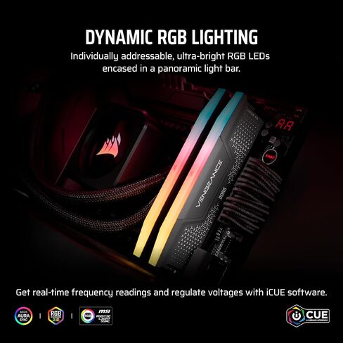 ذاكرة الوصول العشوائي CORSAIR Vengeance RGB RS DDR5 بسعة 16 جيجابايت (2 × 8 جيجابايت) حتى 6000 ميجاهرتز CL36-44-44-96 1.35 فولت AMD EXPO Intel XMP ذاكرة سطح المكتب للكمبيوتر - رمادي (CMG16GX5M2E6000Z36) in Kuwait