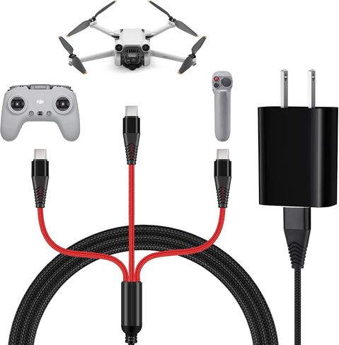 Charger for DJI Mini 4 Pro, Mini 3 Pro, Mavic 3, Air 2S, Avata Drone, 3-in-1 3A Fast Charging Cable USB C Cord with Adapter for DJI FPV Remote Controller Motion Controller Battery Accessories, 4ft in Saudi Arabia