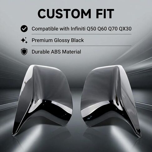 أغطية مرآة جانبية من ألياف الكربون تناسب موديلات 2014-2022 Infiniti Q50، موديلات 2017-2022 Infiniti Q60 تستبدل # 963744GAOH، 963734GAOH in Saudi Arabia