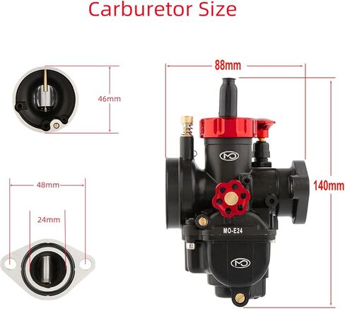 مجموعات المكربن ​​PE24mm لمحرك بريداتور كولمان 196cc 212cc 224cc، دراجة صغيرة KT196 Go Kart GX160 GX200 6.5hp Clone، طقم Carburetir PE24 مع فلتر هواء مشعب السحب 48 مم in Kuwait