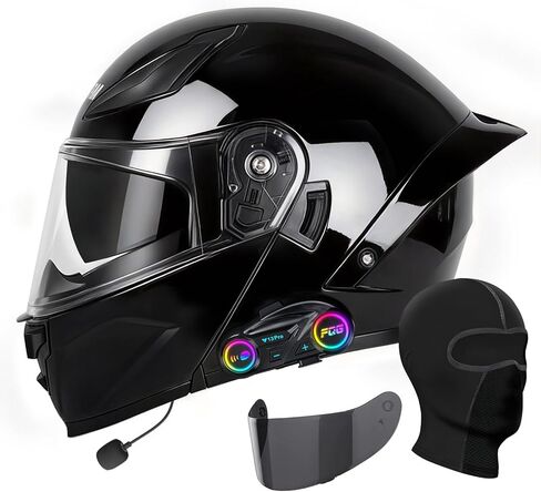 Bluetooth Motorcycle Helmet, Full Face Flip Up Modular Motorcycle Helmet with Bluetooth intercom headsets, DOT Approved Dual Visor Helmets in Saudi Arabia