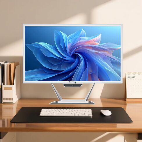 كمبيوتر مكتبي الكل في واحد 21.5 AIO من Suevery Core I5، 256G SSD 16G RAM، Wi-Fi6، 1080P Gaming الكل في واحد 22 بوصة FHD Business Display للمكتب المنزلي مع لوحة المفاتيح والماوس (GB، 256) in Kuwait