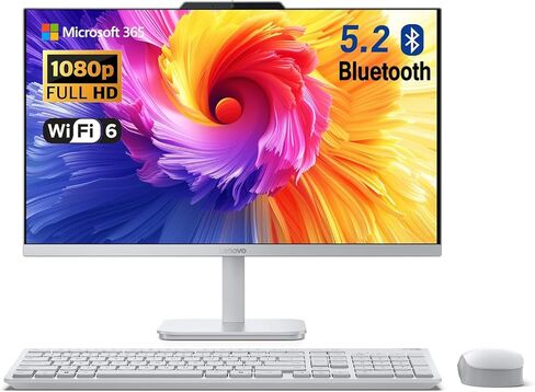Lenovo A100 24" IPS FHD All in One Desktop Computer, Intel 8-core CPU, 8GB RAM, 512GB SSD Storage, Wireless Keyboard & Mouse Included, Support Dual-Display, HDMI, Windows 11, Cloud Grey in Kuwait
