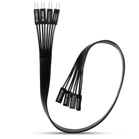كابلات تمديد اللوحة الأمامية للوحة الأم، موصل اللوحة الأمامية، شريط مسطح 24awg لمحرك الأقراص الصلبة LED، مؤشر الطاقة LED، مفتاح الطاقة، مفتاح إعادة الضبط، أسلاك علبة الكمبيوتر 30 سم in Kuwait