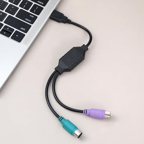 محول PS/2 إلى USB USB إلى PS/2 قابس نشط مزدوج PS/2 محول ملحقات أجهزة الكمبيوتر محولات لوحة المفاتيح والماوس (أسود) in Kuwait