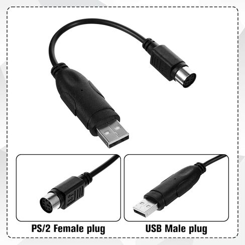 2 قطعة USB إلى PS/2 محول كابل محول 7.3 بوصة PS/2 أنثى إلى USB ذكر محول لسطح المكتب الكمبيوتر المحمول الماوس PS 2 أنثى لوحة المفاتيح ماوس واجهة toUSB2.0 ذكر محول موصل الحبل in Kuwait