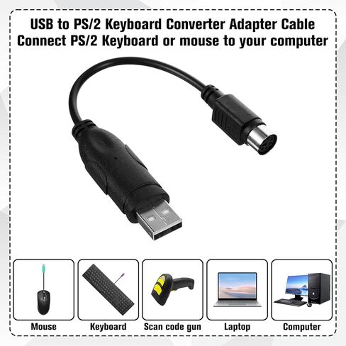 2 قطعة USB إلى PS/2 محول كابل محول 7.3 بوصة PS/2 أنثى إلى USB ذكر محول لسطح المكتب الكمبيوتر المحمول الماوس PS 2 أنثى لوحة المفاتيح ماوس واجهة toUSB2.0 ذكر محول موصل الحبل in Kuwait