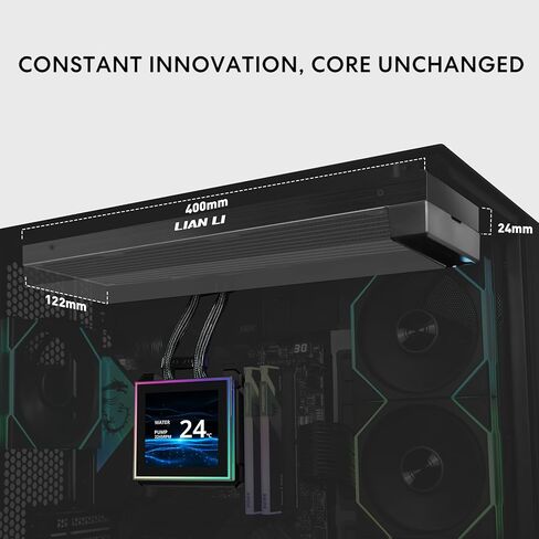 مبرد وحدة المعالجة المركزية السائل Lian Li Hydroshift II-S LCD 360TL ARGB - 360 مم AIO - شاشة IPS LCD مربعة 3.4 بوصة - سلسلة ديزي - ضوضاء منخفضة - Intel LGA 1851/1700، AMD AM5/AM4-3X TL120 ARGB Fan - أسود (HS2LCDS36TB) in Kuwait