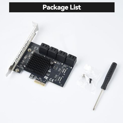 ELUTENG 8-Port PCIe إلى SATA 3.0 بطاقة توسيع SATA 6Gb/s SA3108J شرائح: ASM1064 + JMB575 X1 فتحة 8 منافذ SATAs III محول بطاقة وحدة التحكم التوسعة يتضمن 2 براغي ومفك براغي in Kuwait