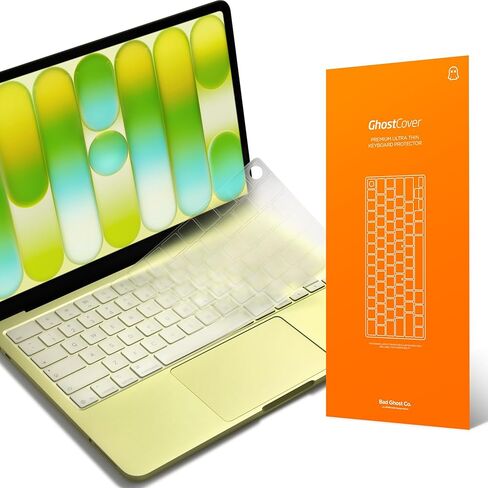 واقي غطاء لوحة المفاتيح الأصلي فائق النحافة من GhostCover، متوافق مع 2026 MacBook Neo 13 بوصة A3404 (Touch ID)، تصميم US ANSI، شفاف in Kuwait
