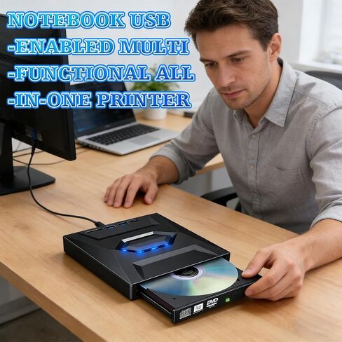محرك أقراص Blu-ray خارجي محمول، قارئ ناسخ BD/DVD/CD مع محور USB وقارئ بطاقات SD/TF مع محور 3 منافذ USB وقارئات بطاقات SD/TF، ​​محرك أقراص ضوئي Blu-ray 6X لسطح المكتب للكمبيوتر المحمول in Kuwait