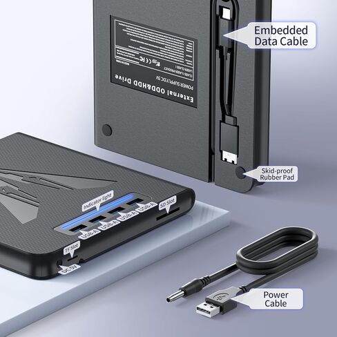 7 in 1 External Blu Ray Drive & Burner for PC Laptop, Portable Blu Ray/DVD/CD Burner with 100GB Disc Support, SD/TF Card Reader & USB 3.0 Hub for Windows MacOS Linux Desktop (7 in 1) in Kuwait
