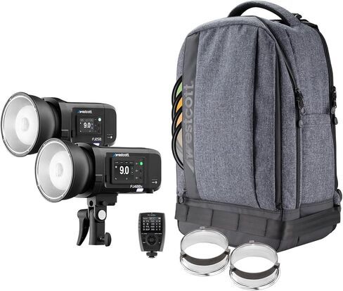 مجموعة فلاش Westcott FJ اللاسلكية 2-Light المحمولة مع مشغل لاسلكي متعدد العلامات التجارية FJ-X3 in Kuwait