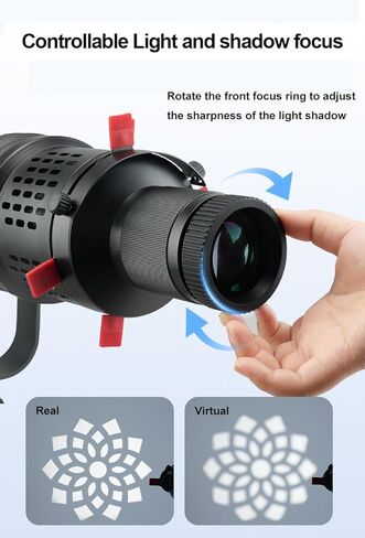 مجموعة Bowens Mount 35° Lens Spotlight المخروطية الضوئية، ملحق جهاز عرض إضاءة استوديو التصوير الفوتوغرافي مع 15Gobos لـ Aputure Amaran 100DS/XS 200XS/DS 300C/DII/X 60D/XS Godox SL60 in Kuwait