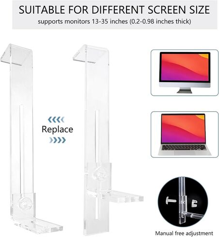 Webcam Mount for Monitor, 1/4" Screw - Universal Clip-On Holder for Logitech Brio, OBSBOT, Nexigo Webcams，Microsoft, New upgrade, width 3CM ，supports monitors 13-35 inches (0.2-0.98 inches thick) in Kuwait