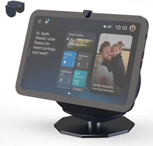 حامل Dirose قابل للتعديل لـ Echo Show 8/11(2025)، قاعدة دوارة مغناطيسية وإمالة تأتي مع زر غطاء كاميرا للخصوصية، متوافق أيضًا مع Google Nest Hub in Kuwait