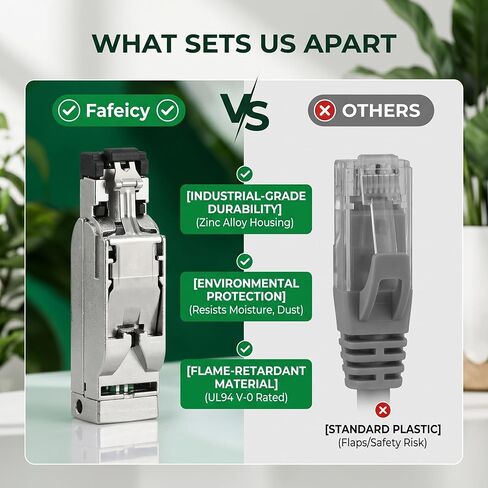 Fafeicy Industrial RJ45 Cat 5e قابس معدني، محول كابل إيثرنت 4 دبابيس مع غطاء من سبائك الزنك للاتصالات الصناعية PROFINET، موصل سبائك النحاس لـ in Kuwait