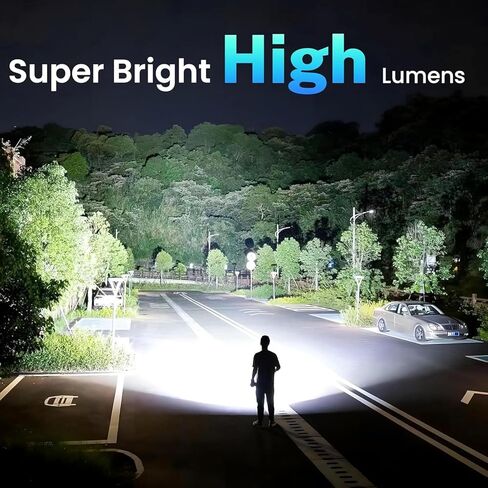 TrixHub Rechargeable LED Flashlights High Lumens 2Pack, Super Bright Zoomable Handheld Flash Light with LCD Digital Display, Powerful Emergency Linternas, Waterproof, Long Lasting, for Hiking Camping in Saudi Arabia