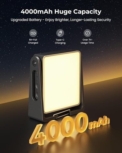 Rechargeable Camping Light Lamp, 2 Pack 4000mAh Dimmable LED Battery Powered Camping Lanterns with 360° Rotatable Stand, 2-in-1 Flashlight Emergency Lights for Home Power Outages, 3 Light Colors in Saudi Arabia