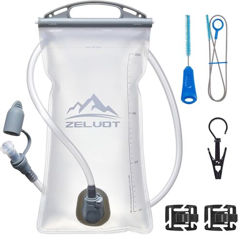 مجموعة مثانة الترطيب Zelvot 2L-3L، مثانة مياه 6 في 1 لحقيبة الظهر للمشي لمسافات طويلة، مثانة تخزين مياه خالية من البيسفينول A مع مجموعة تنظيف، حزمة ترطيب كيس الماء in Kuwait