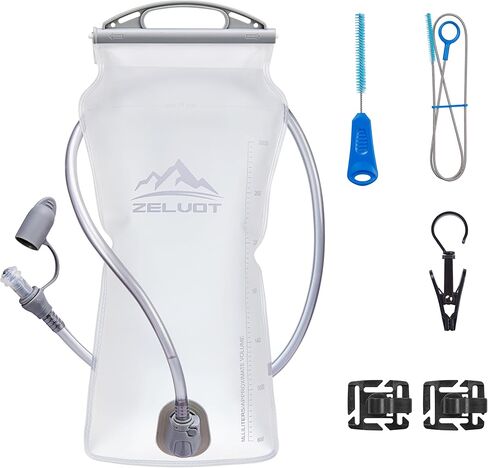 مجموعة مثانة الترطيب Zelvot 2L-3L، مثانة مياه 6 في 1 لحقيبة الظهر للمشي لمسافات طويلة، مثانة تخزين مياه خالية من البيسفينول A مع مجموعة تنظيف، حزمة ترطيب كيس الماء in Kuwait