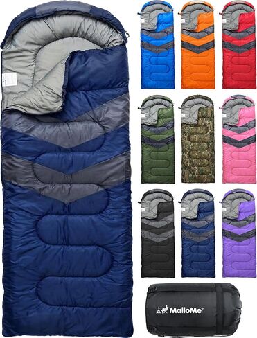 MalloMe Sleeping Bags for Adults Cold Weather & Warm - Backpacking Camping Sleeping Bag for Kids 10-12, Girls, Boys - Lightweight Compact Camping Essentials Gear Accessories Hiking Sleep Must Haves in Saudi Arabia