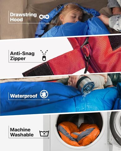MalloMe Sleeping Bags for Adults Cold Weather & Warm - Backpacking Camping Sleeping Bag for Kids 10-12, Girls, Boys - Lightweight Compact Camping Essentials Gear Accessories Hiking Sleep Must Haves in Saudi Arabia