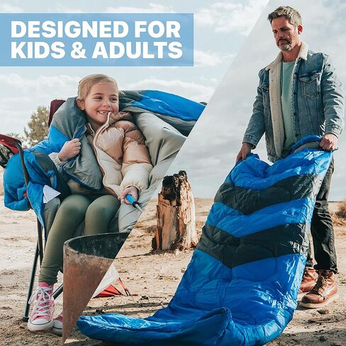 MalloMe Sleeping Bags for Adults Cold Weather & Warm - Backpacking Camping Sleeping Bag for Kids 10-12, Girls, Boys - Lightweight Compact Camping Essentials Gear Accessories Hiking Sleep Must Haves in Saudi Arabia