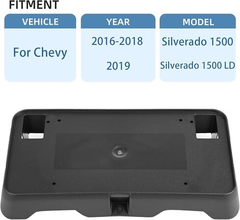 Front Bumper License Plate Frame Bracket Holder Compatible for Chevrolet Silverado 1500 2019 2020 2021 2022 84428905 GM1068200 in Saudi Arabia