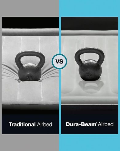 مرتبة هوائية قياسية من انتكس 64115ED Dura-Beam: تقنية الألياف - حجم مزدوج - مضخة كهربائية مدمجة - ارتفاع السرير 12 بوصة - سعة وزن 300 رطل in Kuwait