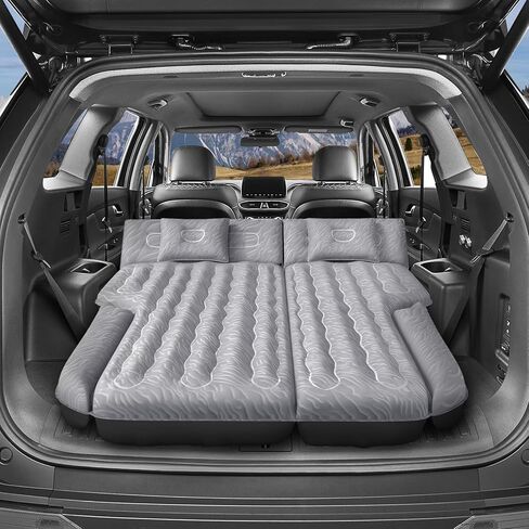 Car Air Mattress, Inflatable SUV Truck Camping Mattress for Back Seat, Thickened Travel Car Bed Sleeping Pad with Air Pump 2 Pillows in Kuwait