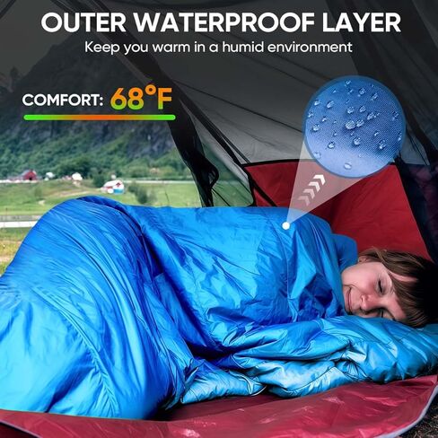 OBTANIM Sleeping Bags Portable Waterproof Camping Sleeping Bag for Adults Kids 4 Seasons Cold Weather or Warm Backpacking Hiking Travel Indoor Outdoor Use in Saudi Arabia