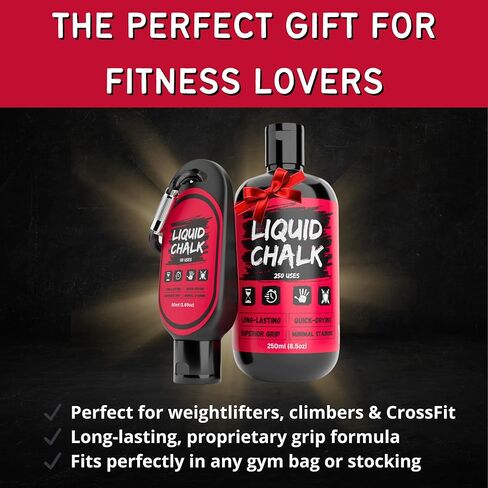 مجموعة الطباشير السائل PowerGrip لصالة الألعاب الرياضية لرفع الأثقال، وتسلق الصخور، وقبضة العمود، والصخور، ورفع الأثقال، والكرة، والجمباز، والرياضة، والتمرين - البهجة (مجموعة 250 مل + 50 مل) in Kuwait