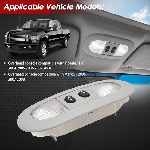 Overhead Console with Dome Map Light & Sunroof Switch Compatible with F Series 150 2004-2008 Mark LT 2006-2008 7L3Z-18519A70-BA 7L3Z-18519A70-BC Beige in Saudi Arabia