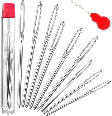 ORRDICE-9 PCS Large-Eye Blunt Needles, Stainless Steel Yarn Knitting Needles, Sewing Needles for Hand Sewing, Crafting Knitting Weaving Stringing Needles, Perfect for Finishing Off Crochet Projects in Kuwait