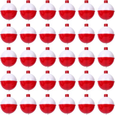 Coopay 30pcs-60pcs/lot Fishing Bobbers Floats Set Snap on Float Red/White Push Button Round Buoy Fishing Tackle Accessories in Kuwait
