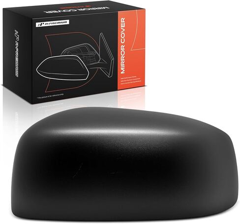 A-Premium Passenger Side Rearview Mirror Cover Cap - Compatible with Mitsubishi Mirage 2014-2023, Mirage G4 2017-2023 - Smooth Black, Without Turn Signal Hole in Saudi Arabia