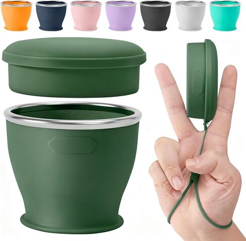 Collapsible Travel Cup, BPA-Free Reusable Water Cup, Lightweight Drinking Cups with Lids and Carrying Strap, Dishwasher Safe Silicone Cups for Camping, Travel, Airports, Hotel (6.7oz, Navy) in Saudi Arabia