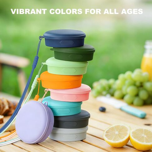 Collapsible Travel Cup, BPA-Free Reusable Water Cup, Lightweight Drinking Cups with Lids and Carrying Strap, Dishwasher Safe Silicone Cups for Camping, Travel, Airports, Hotel (6.7oz, Navy) in Saudi Arabia