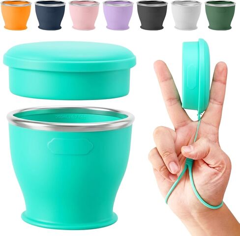 Collapsible Travel Cup, BPA-Free Reusable Water Cup, Lightweight Drinking Cups with Lids and Carrying Strap, Dishwasher Safe Silicone Cups for Camping, Travel, Airports, Hotel (6.7oz, Navy) in Saudi Arabia