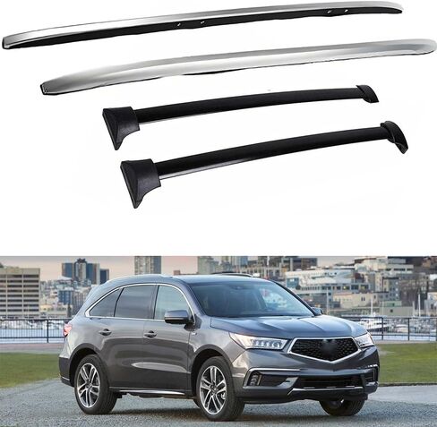 الأسهم الأمريكية 4 قطعة سقف القضبان العارضة يناسب 2014 2015 2016 2017 2018 2019 2020 2021 Acura MDX سقف الجانب السكك الحديدية رف عبر القضبان العارضة البضائع in Kuwait