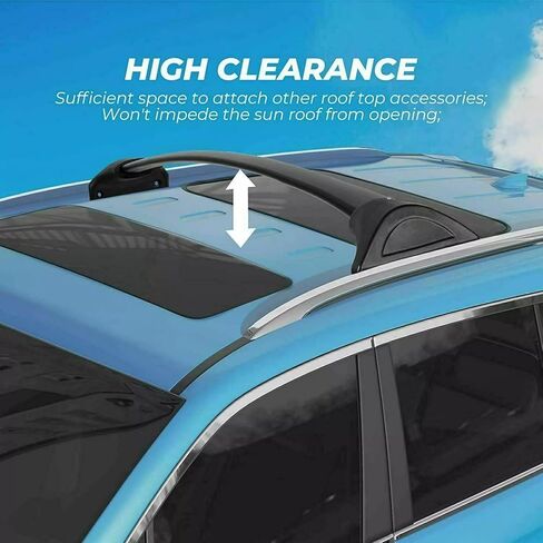 الأسهم الأمريكية 4 قطعة سقف القضبان العارضة يناسب 2014 2015 2016 2017 2018 2019 2020 2021 Acura MDX سقف الجانب السكك الحديدية رف عبر القضبان العارضة البضائع in Kuwait