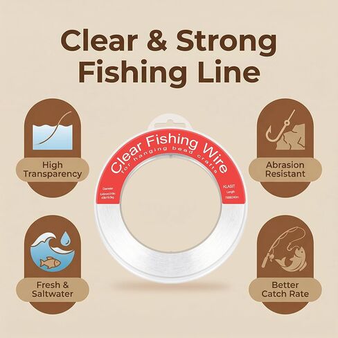 KLASIT Fishing Line 788FT,Invisible Monofilament Fishing Wire,Supports 43 Pounds Strong Nylon Invisible Thread for Hanging Decorations,Balloon Garland,Crafts,Picture Display in Saudi Arabia