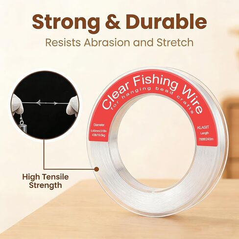 KLASIT Fishing Line 788FT,Invisible Monofilament Fishing Wire,Supports 43 Pounds Strong Nylon Invisible Thread for Hanging Decorations,Balloon Garland,Crafts,Picture Display in Saudi Arabia