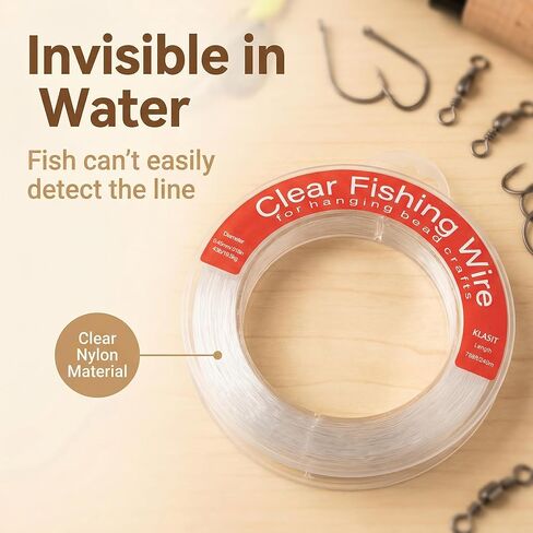 KLASIT Fishing Line 788FT,Invisible Monofilament Fishing Wire,Supports 43 Pounds Strong Nylon Invisible Thread for Hanging Decorations,Balloon Garland,Crafts,Picture Display in Saudi Arabia