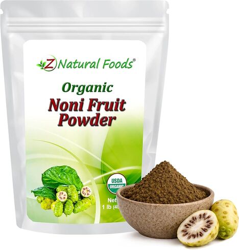 Organic Noni Fruit Powder - Queen of Health Plants Superfood Supplement - Mix in Juice, Drinks, Shakes, Smoothies, Recipes - Raw, Vegan, Non-GMO - 1 lb in Saudi Arabia