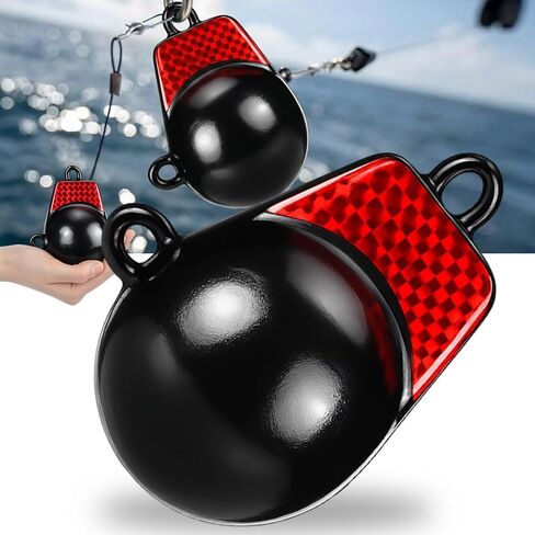 Hollowfly Coated Downrigger Ball Weight with Keel Downrigger Weights Vinyl-Coated Trolling Weight for Boats Round Marine Accessories Black in Saudi Arabia