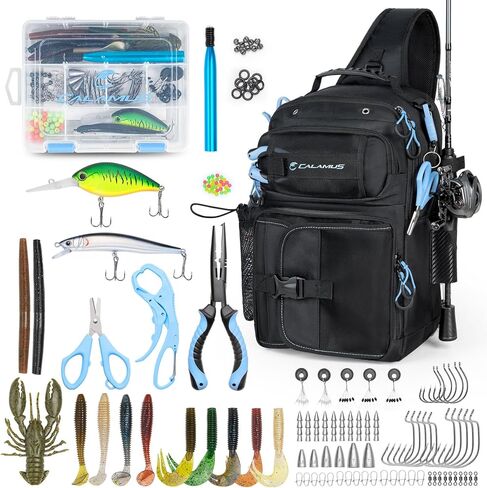 مجموعة أدوات وحقيبة أدوات صيد السمك من Calamus GearMaster، صندوق أدوات 3500 ومعدات صيد مع طُعم صيد الأسماك، وكماشة صيد السمك، ومقص صيد السمك، ومقبض الشفاه، وأداة أحمق in Kuwait